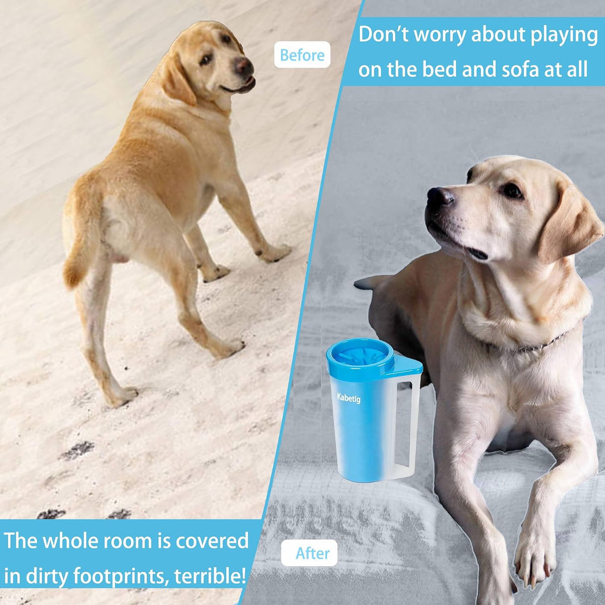 Dog Paw Cleaning Cup with Handle for Large and Extra Large Breeds