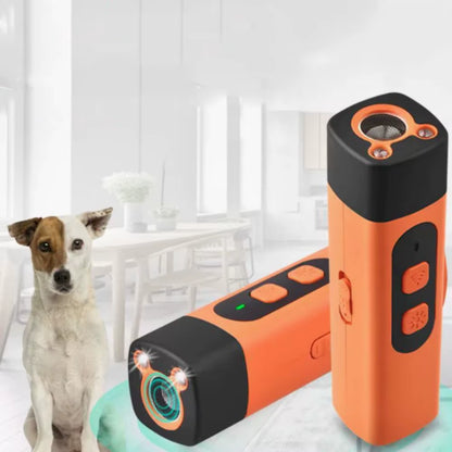 Rechargeable Ultrasonic Dog Repeller with Remote Control and LED Flashlight for Professional Bark Training
