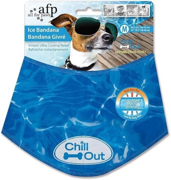 Keep Your Dog Cool in Style with the Chill Out Blue Medium Dog Cooling Bandana