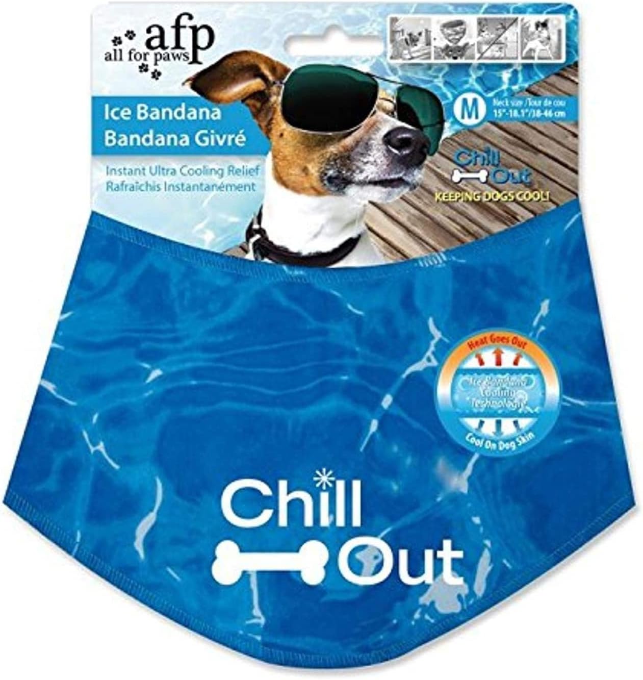Keep Your Dog Cool in Style with the Chill Out Blue Medium Dog Cooling Bandana