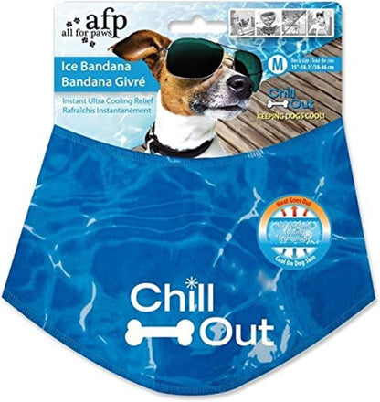 Keep Your Dog Cool in Style with the Chill Out Blue Medium Dog Cooling Bandana