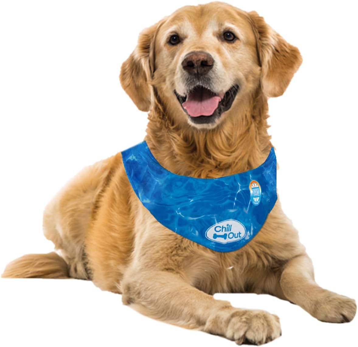 Keep Your Dog Cool in Style with the Chill Out Blue Medium Dog Cooling Bandana