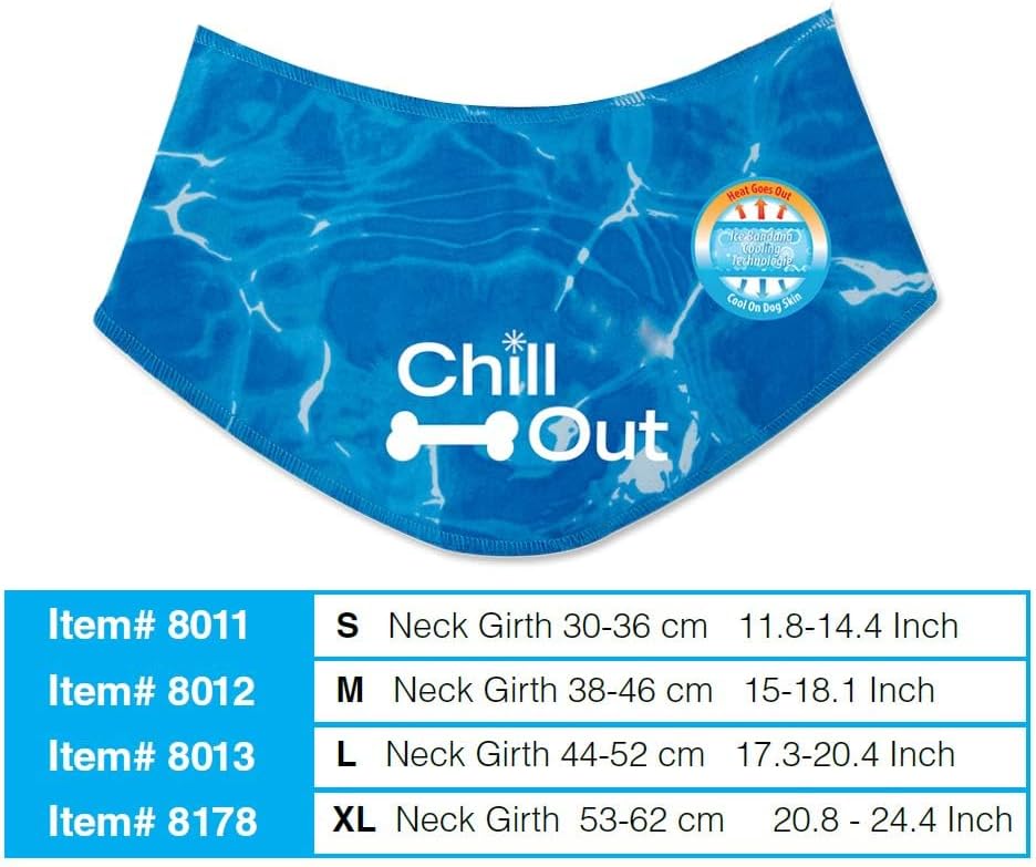 Keep Your Dog Cool in Style with the Chill Out Blue Medium Dog Cooling Bandana