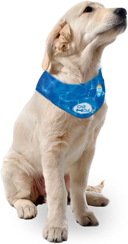 Keep Your Dog Cool in Style with the Chill Out Blue Medium Dog Cooling Bandana