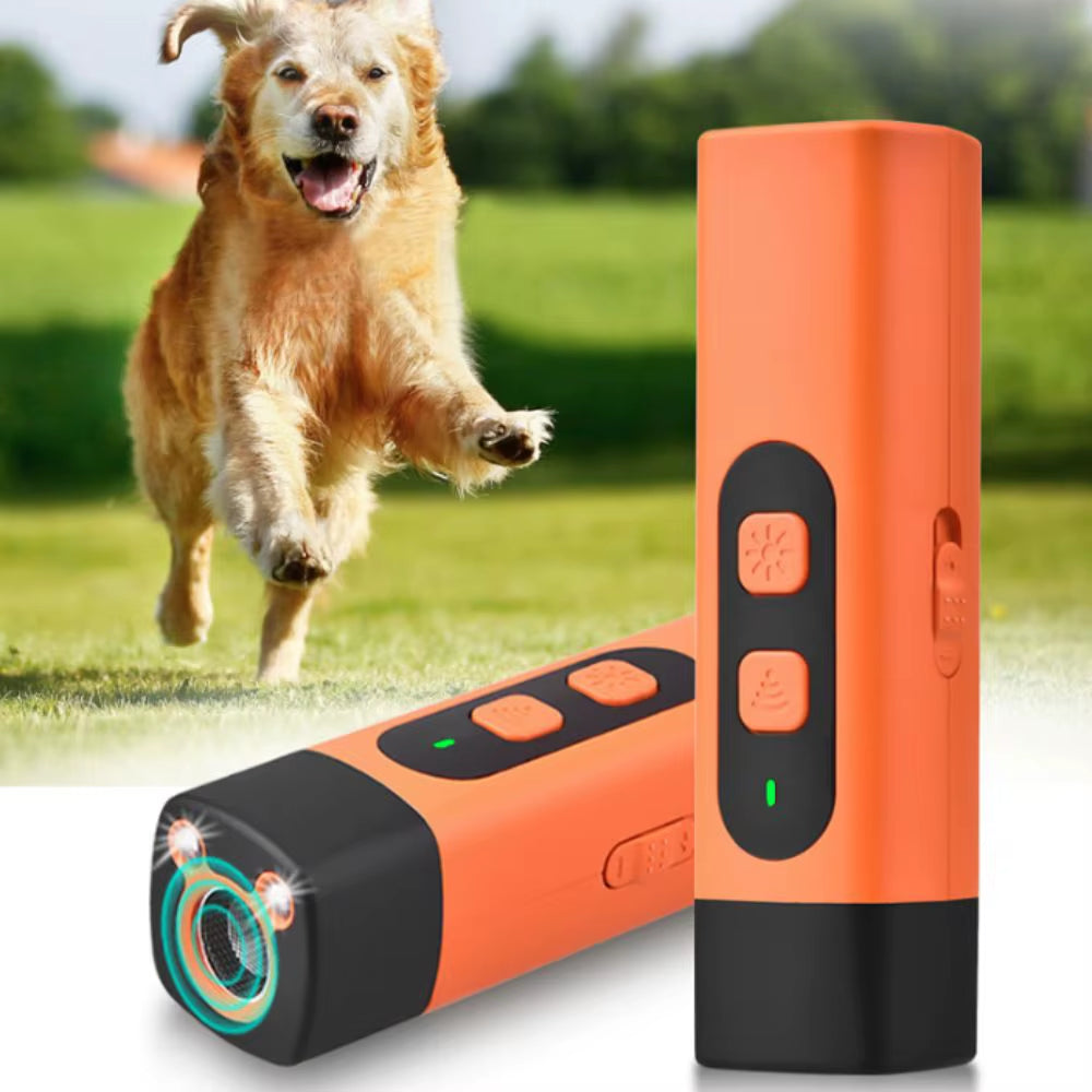 Rechargeable Ultrasonic Dog Repeller with Remote Control and LED Flashlight for Professional Bark Training