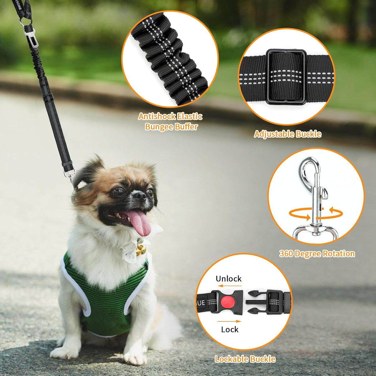 Petopolis RoadSafe™ 2-Pack Bungee Dog Seat Belts