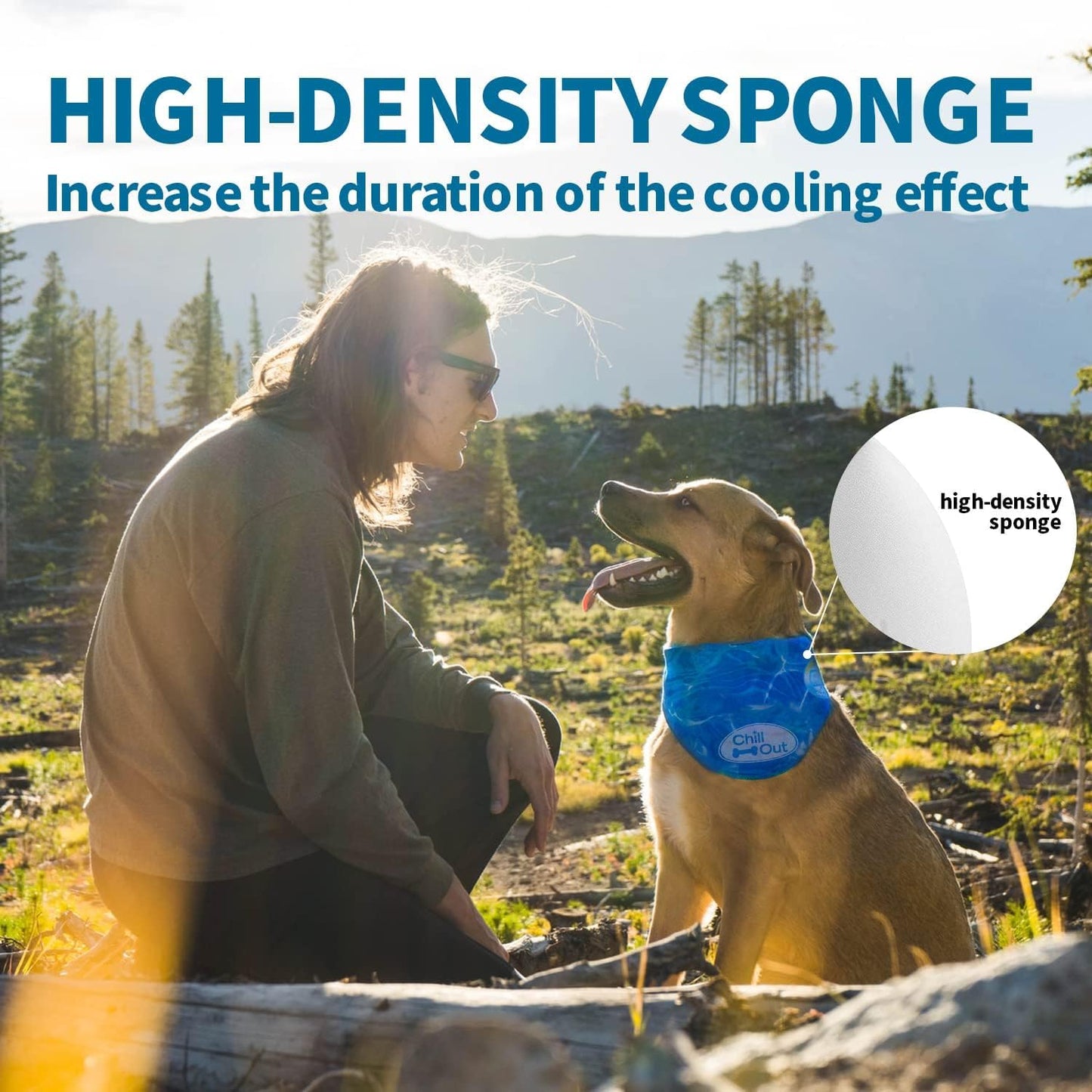Keep Your Dog Cool in Style with the Chill Out Blue Medium Dog Cooling Bandana