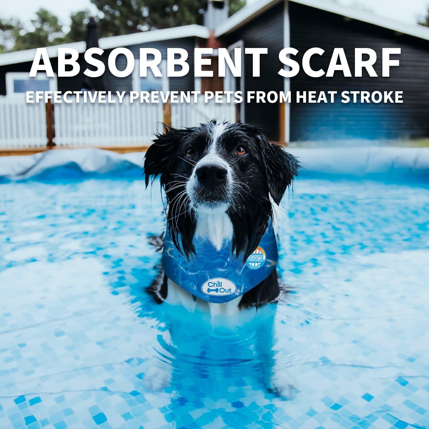Keep Your Dog Cool in Style with the Chill Out Blue Medium Dog Cooling Bandana