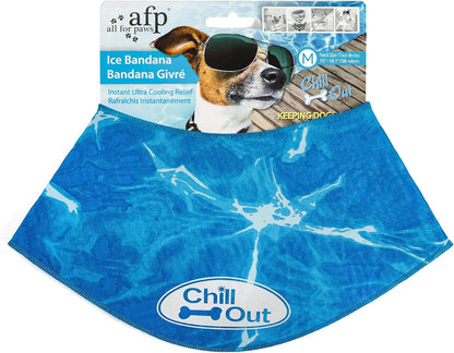 Keep Your Dog Cool in Style with the Chill Out Blue Medium Dog Cooling Bandana