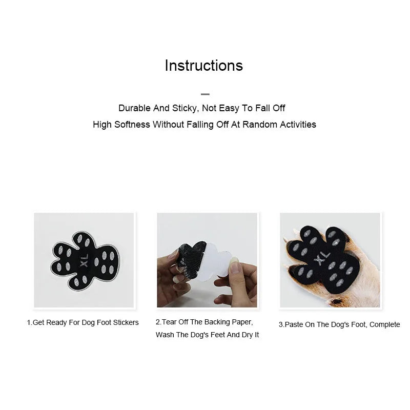 Protect Your Pup's Paws with Our Black Anti-Slip Booties - Disposable Self-Adhesive Socks for Dogs!