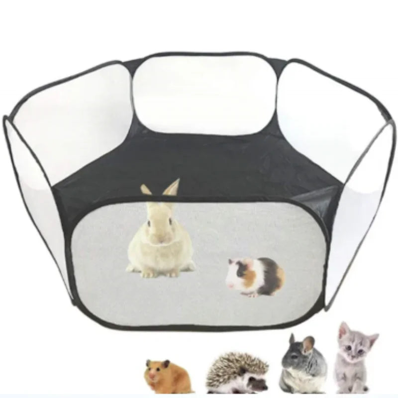 Transparent Portable Pet Playpen - The Perfect Foldable Outdoor Enclosure for Your Furry Friends!