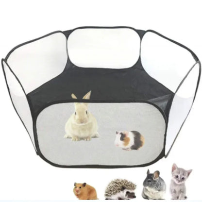 Transparent Portable Pet Playpen - The Perfect Foldable Outdoor Enclosure for Your Furry Friends!
