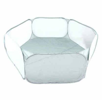 Transparent Portable Pet Playpen - The Perfect Foldable Outdoor Enclosure for Your Furry Friends!