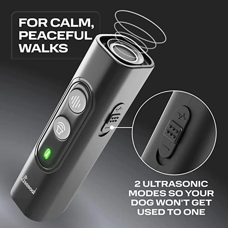 Revolutionary Ultrasonic Dog Bark Control Device - Rechargeable & Humane Training Solution