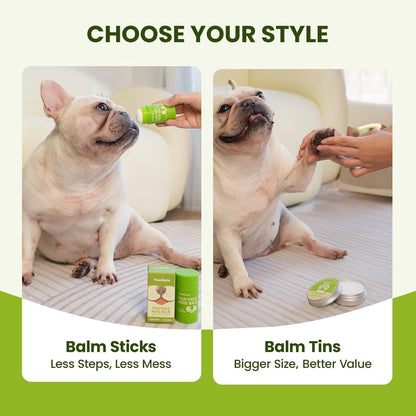 Lick-Safe Dog Paw & Nose Balm with Coconut Oil | Winter Snow, Road Salt & Cold Pavement Protector | All-Natural Moisturizer & Soother for Dry, Cracked Pads & Snout | Horse Hoof, Joint Care